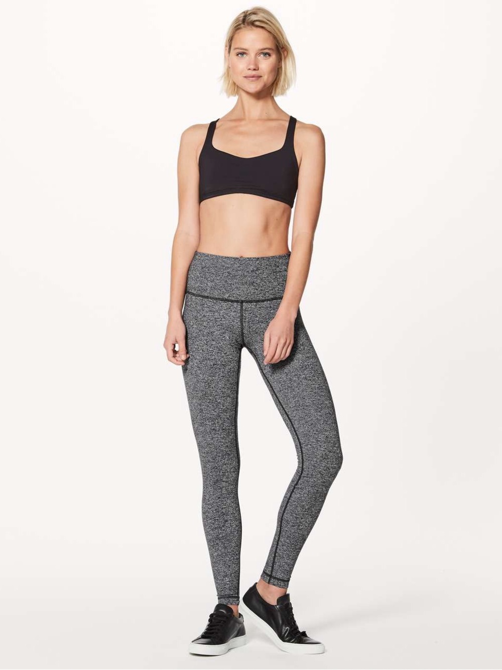 Lululemon Wunder Under Hi-Rise Tight 28" Heathered Black / Gray Luon Size 12 - Picture 3 of 11